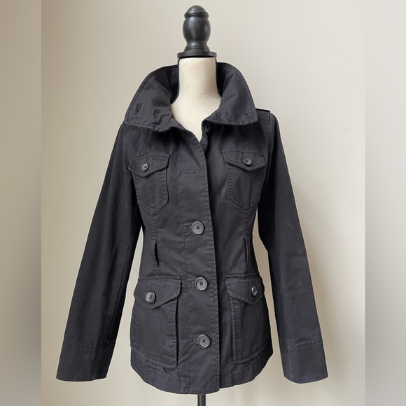 H&M Women’s Black Twill Utility Trench Jacket - Picture 2 of 7